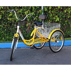 New 6-Speed 24" 3-Wheel Adult Tricycle Bicycle Trike Cruise Bike W/ Basket - B00QZFJ8ZC